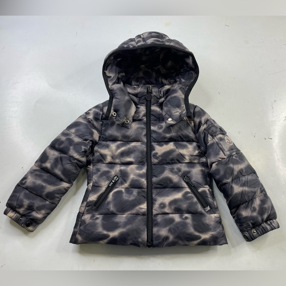 Authentic Moncler Children’s Down Puffer Jacket Coat Hooded Camo Size 2